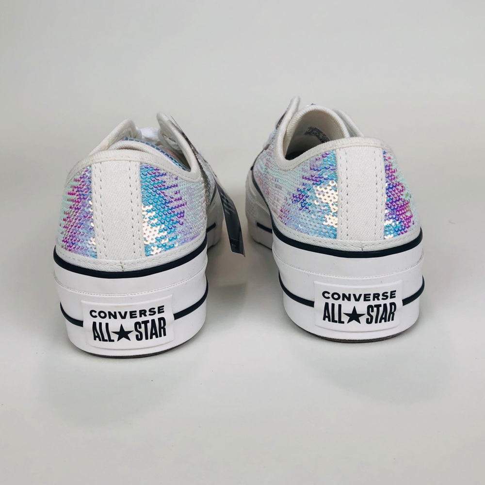 Converse Ctas Sequin Silver Platform Low Top - Picture 4 of 8